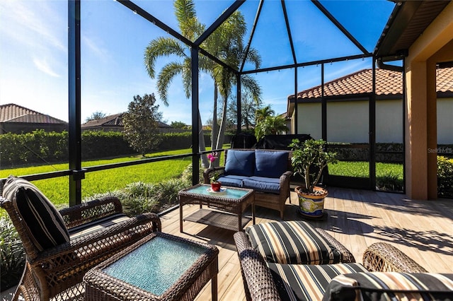 view of sunroom