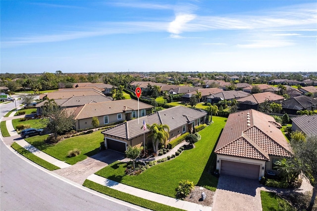 drone / aerial view featuring a residential view