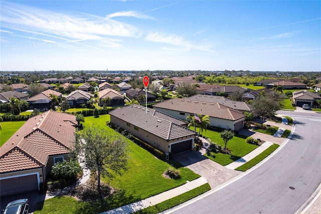 aerial view featuring a residential view