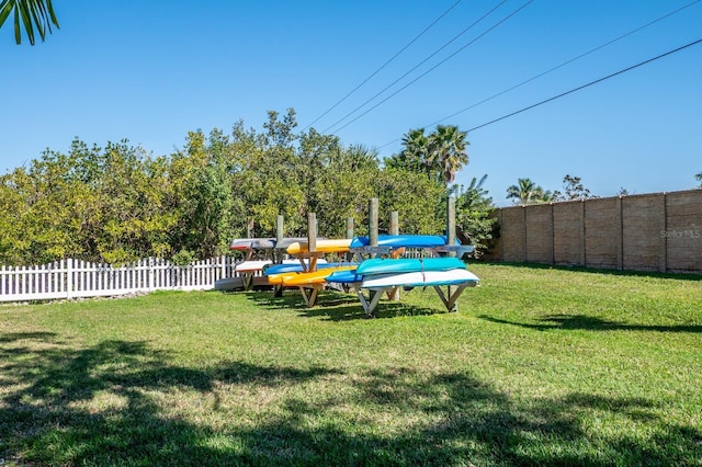 view of yard featuring fence