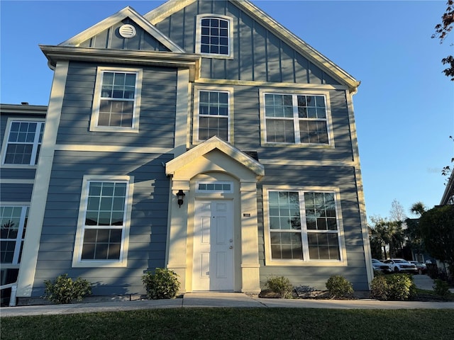 view of front of home featuring board and batten siding