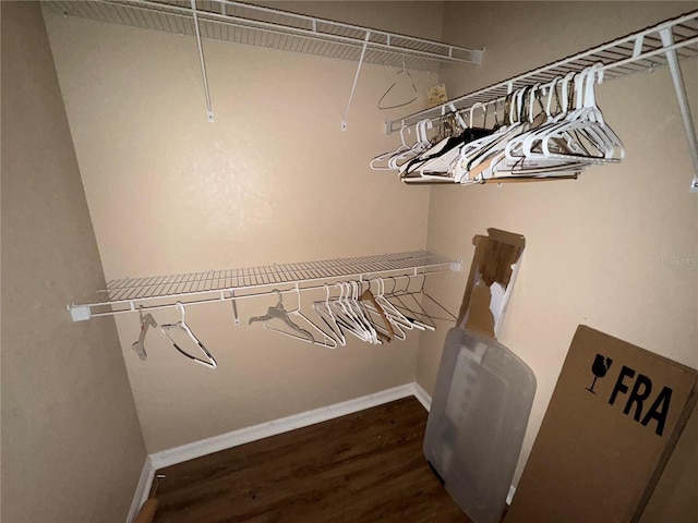 spacious closet with wood finished floors