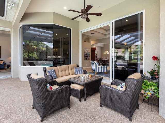 view of patio / terrace with an outdoor living space