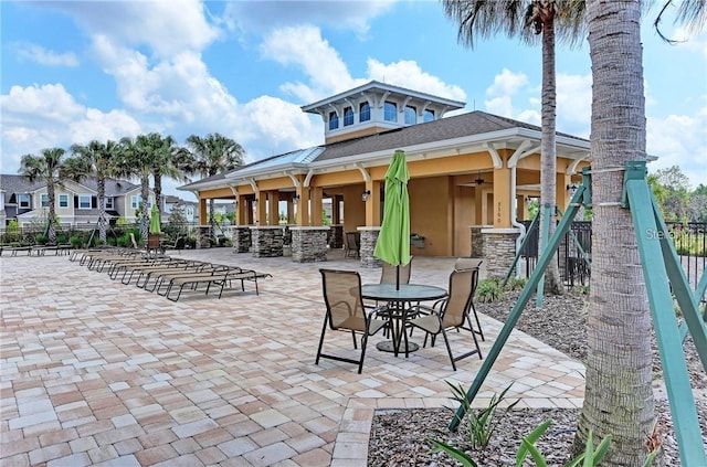 11607 Meadowgate Pl, Bradenton, FL 34211 - view of patio with a ceiling fan and fence