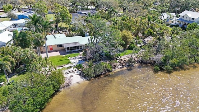 birds eye view of property with a residential view