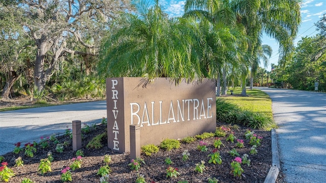 view of community sign