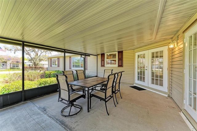 sunroom / solarium with french doors