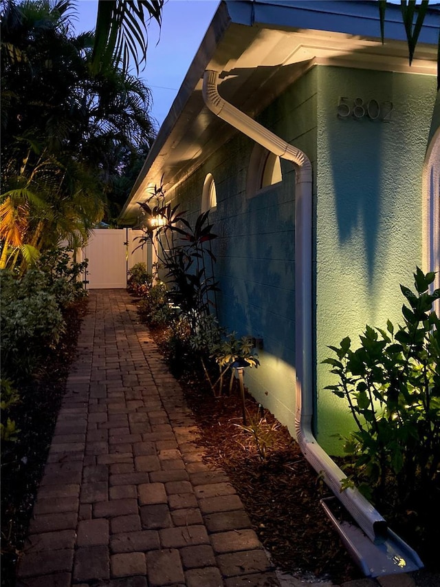 view of patio featuring fence