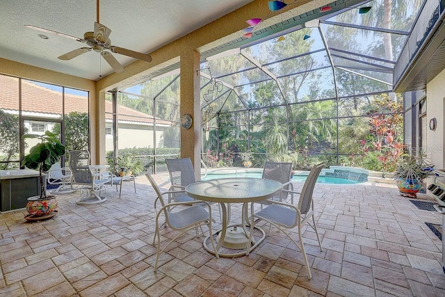 7762 US Open Loop, Lakewood Ranch, FL 34202 - sunroom / solarium featuring a ceiling fan