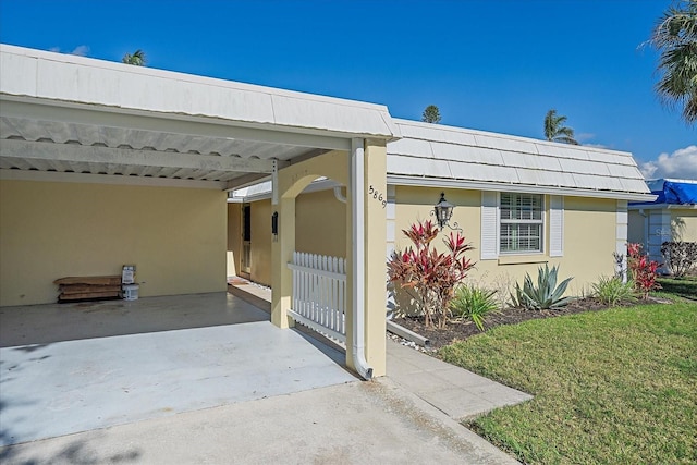 exterior space with stucco siding