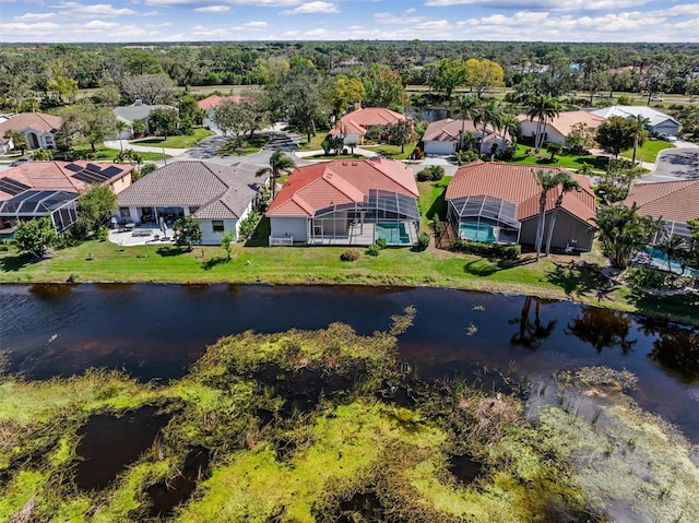 4173 Hearthstone Dr, Sarasota, FL 34238 - bird's eye view featuring a water view and a residential view