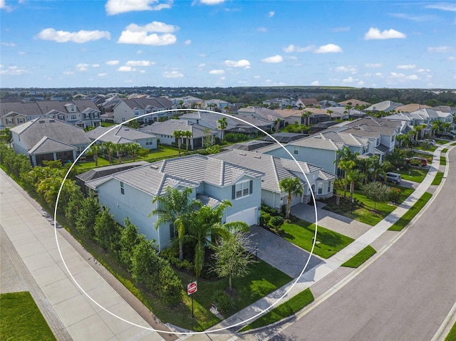 aerial view featuring a residential view