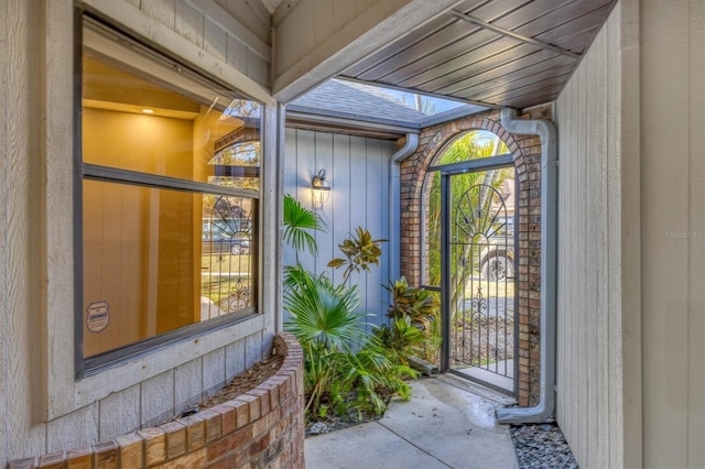 doorway to property featuring a gate