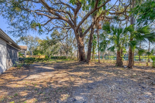 view of yard with fence