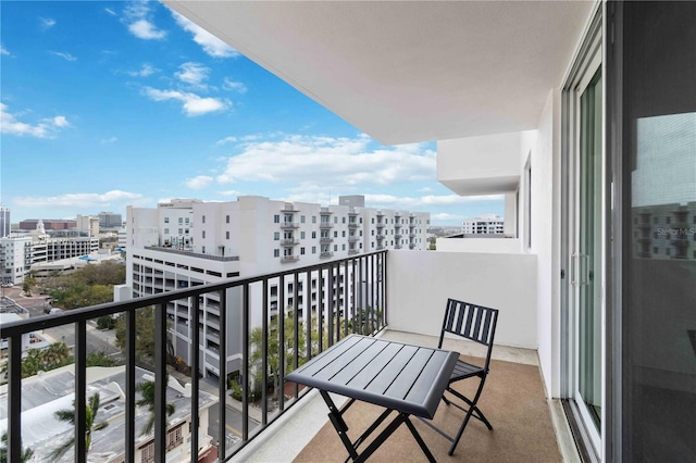 balcony with a city view