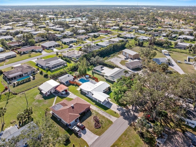 drone / aerial view with a residential view