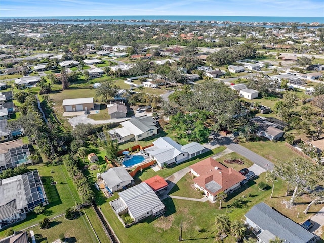 drone / aerial view with a residential view