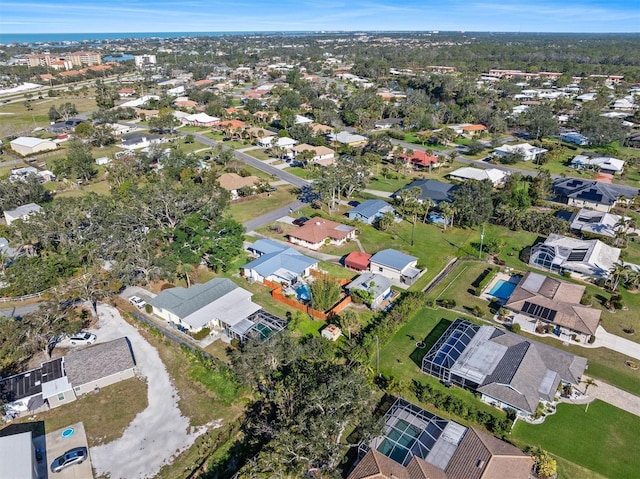 drone / aerial view featuring a residential view