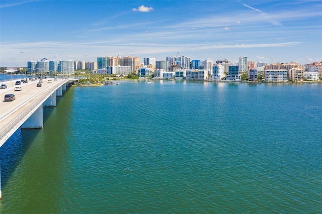 water view with a view of city