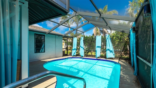 pool with glass enclosure