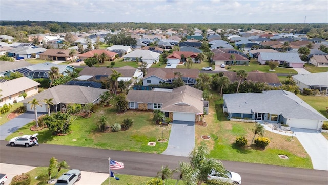 drone / aerial view with a residential view