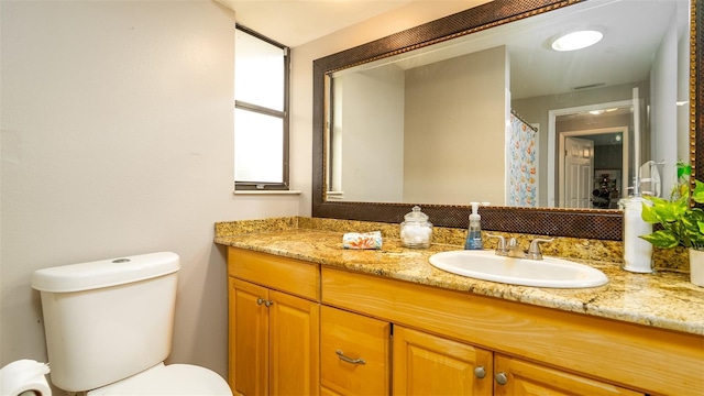 bathroom with toilet and vanity