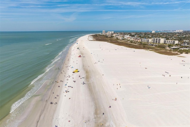 5740 Midnight Pass Rd Unit 402, Sarasota, FL 34242 - drone / aerial view with a water view and a beach view