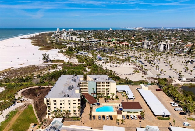 5740 Midnight Pass Rd Unit 402, Sarasota, FL 34242 - aerial view with a water view and a beach view
