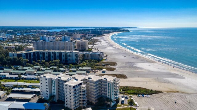 5740 Midnight Pass Rd Unit 402, Sarasota, FL 34242 - birds eye view of property with a view of city, a water view, and a view of the beach