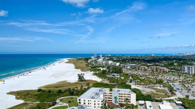 5740 Midnight Pass Rd Unit 402, Sarasota, FL 34242 - aerial view featuring a beach view and a water view