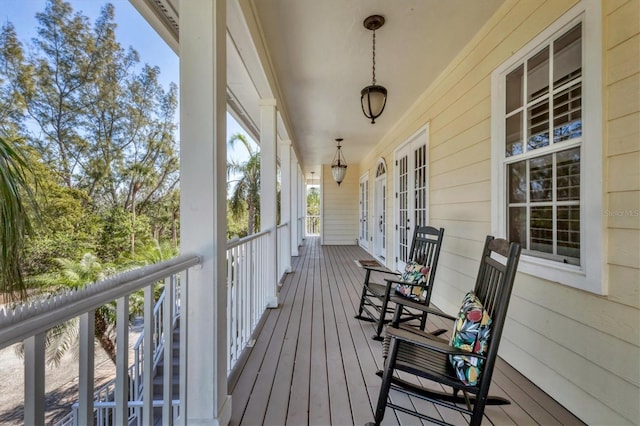 deck featuring french doors