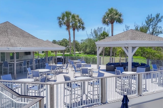 92 Tidy Island Blvd, Bradenton, FL 34210 - view of patio featuring a gazebo and an outdoor hangout area