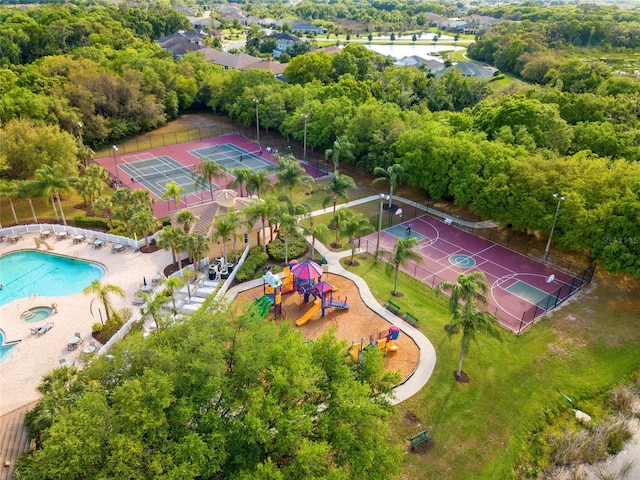 birds eye view of property