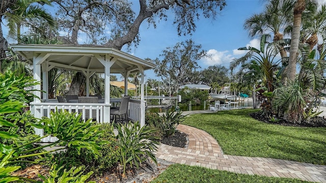 view of yard with a gazebo