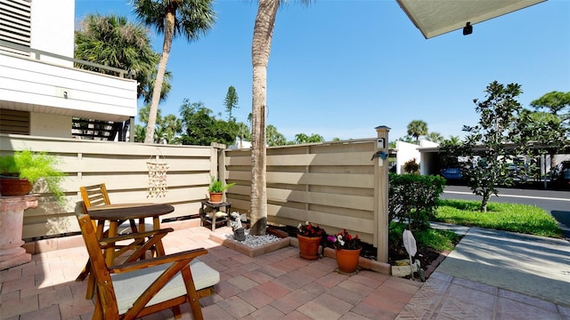 view of patio / terrace with fence