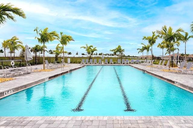 pool with a patio area