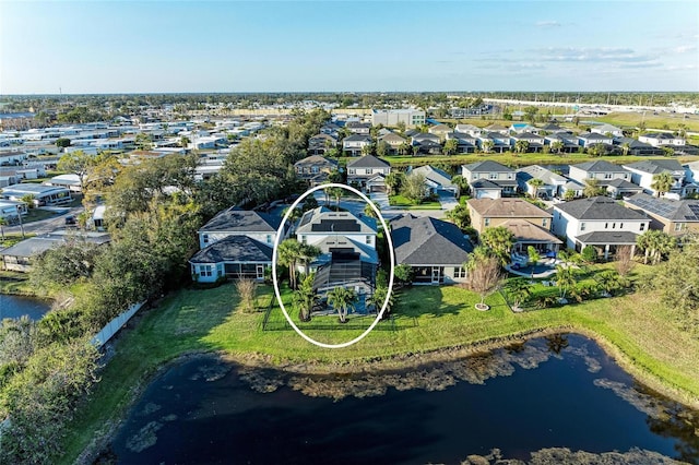 5709 Sunflower Cir, Sarasota, FL 34238 - aerial view featuring a residential view and a water view