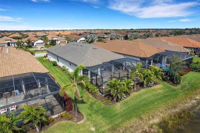 drone / aerial view with a residential view