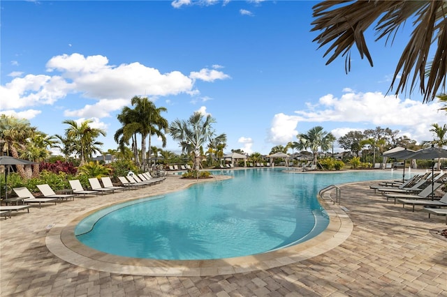 pool featuring a patio