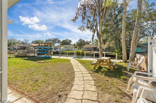 view of yard with fence