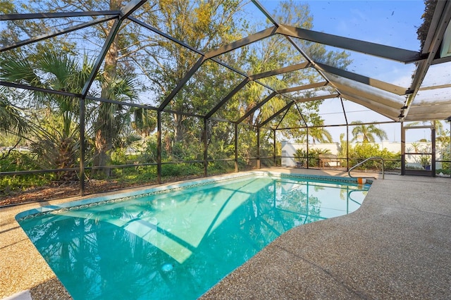 pool featuring a patio and a lanai