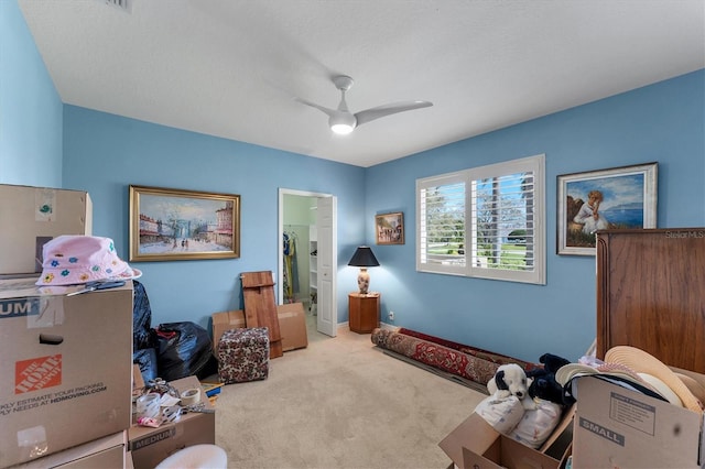 interior space featuring a ceiling fan and baseboards