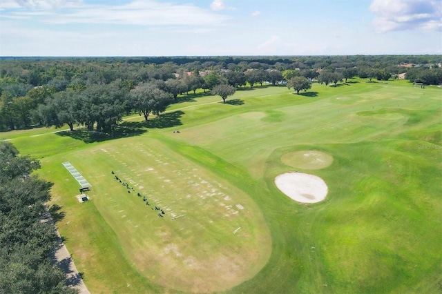 bird's eye view with golf course view