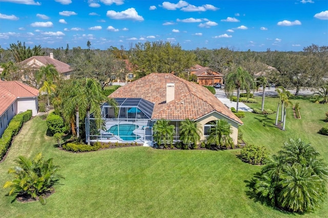 9612 Old Hyde Park Pl, Bradenton, FL 34202 - view from above of property featuring a pool