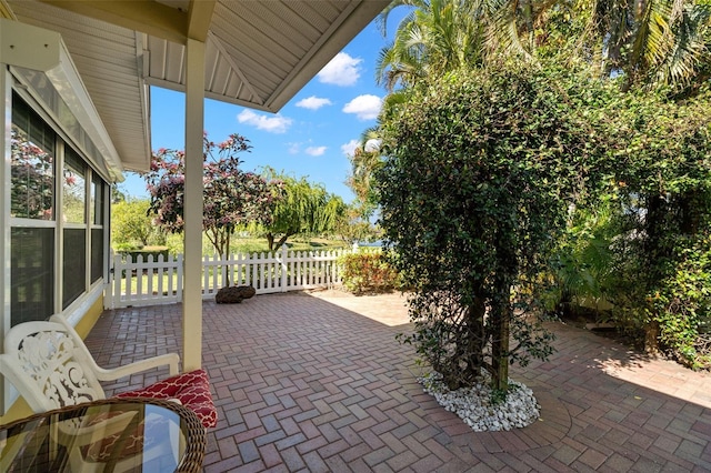 view of patio with fence