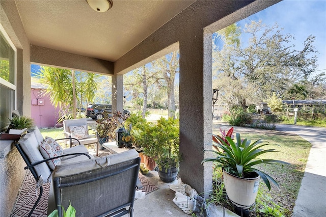 view of patio / terrace featuring an outdoor living space