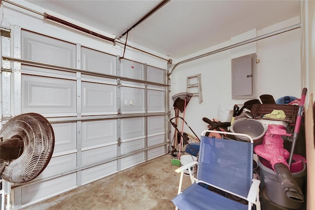 garage featuring electric panel