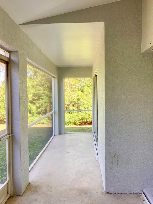 view of unfurnished sunroom