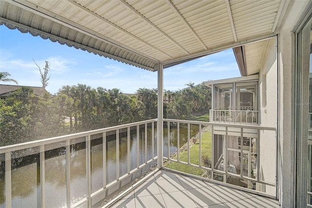 balcony with a water view