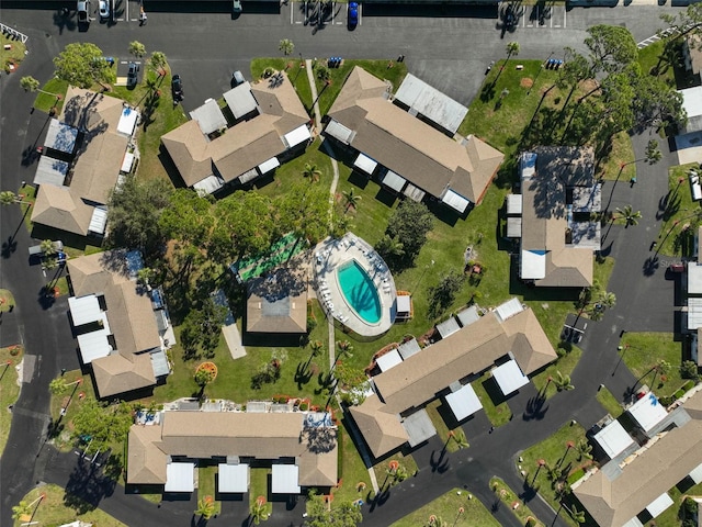 drone / aerial view with a residential view